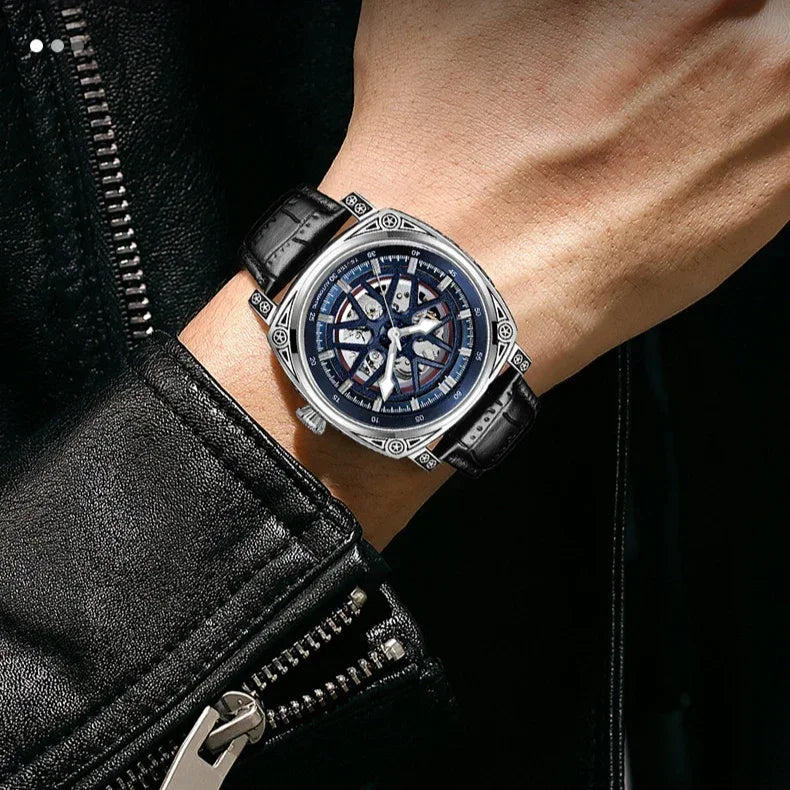 TEVISE T894G Men’s Mechanical Skeleton Watch - YAXSO