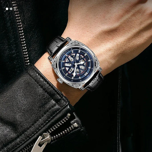 TEVISE T894G Men’s Mechanical Skeleton Watch - YAXSO