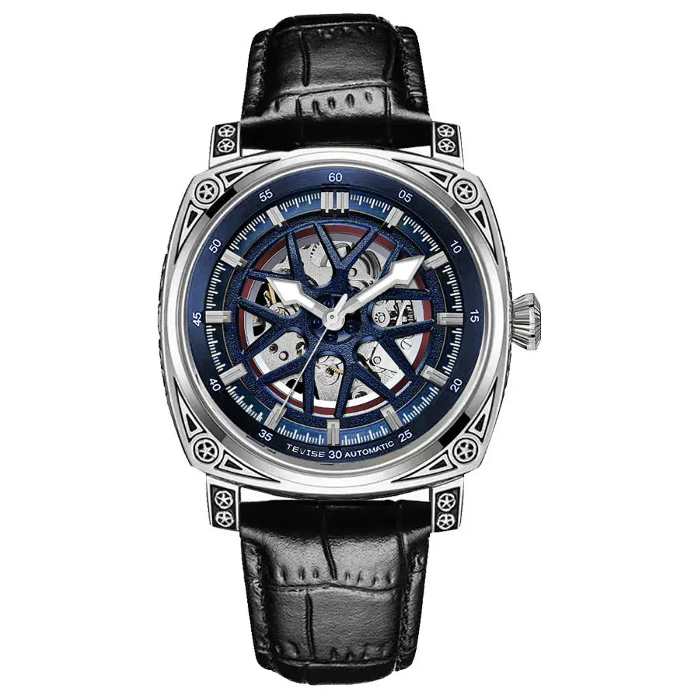 TEVISE T894G Men’s Mechanical Skeleton Watch - YAXSO