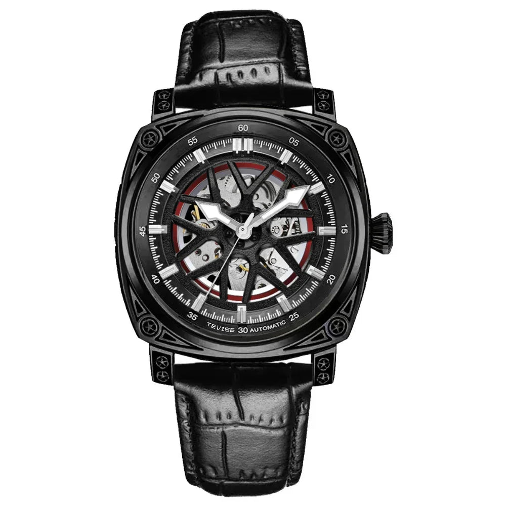 TEVISE T894G Men’s Mechanical Skeleton Watch - YAXSO