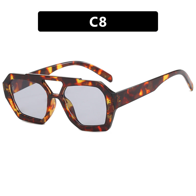 Tortoiseshell sunglasses with a white background