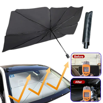 Foldable Car Windshield Sunshade Umbrella UV Protection - YAXSO