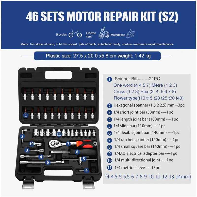 Socket Ratchet Wrench Set Repair Tools - YAXSO