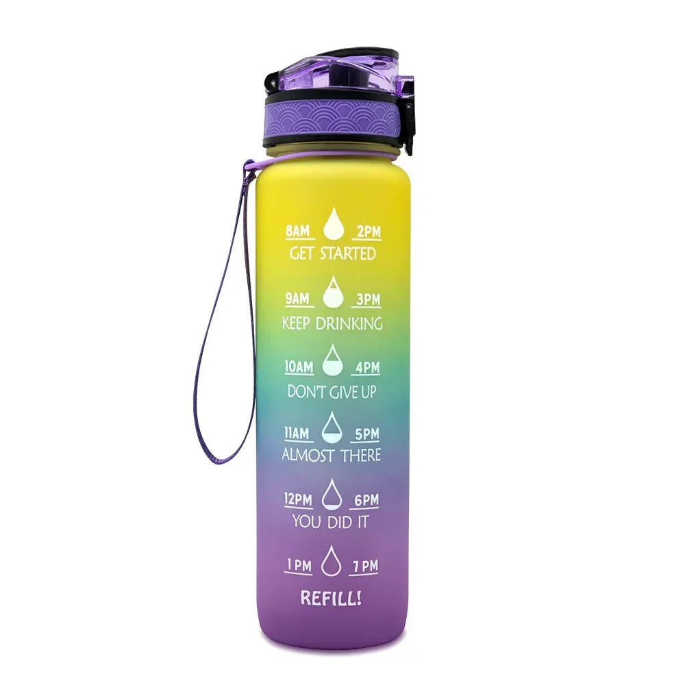 1L Tritan Motivational Water Bottle – Time Marker - YAXSO