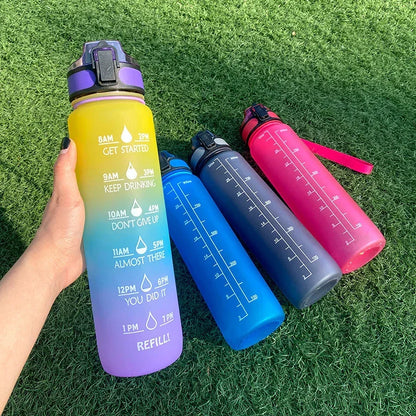 1L Tritan Motivational Water Bottle – Time Marker - YAXSO