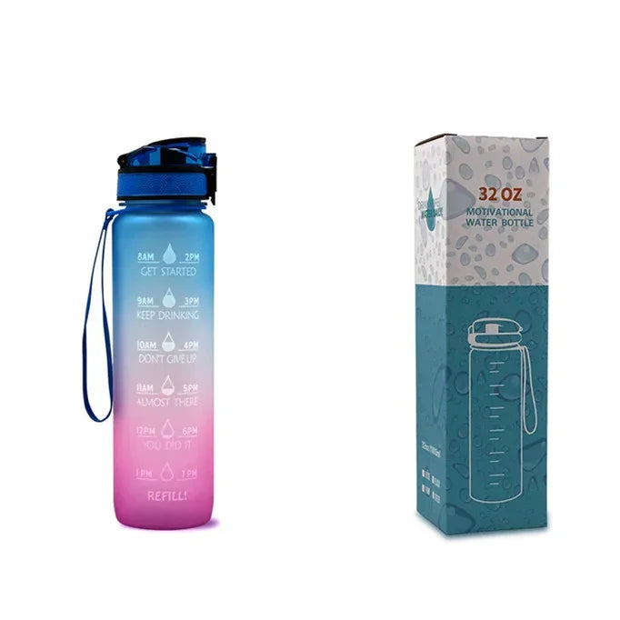 1L Tritan Motivational Water Bottle – Time Marker - YAXSO
