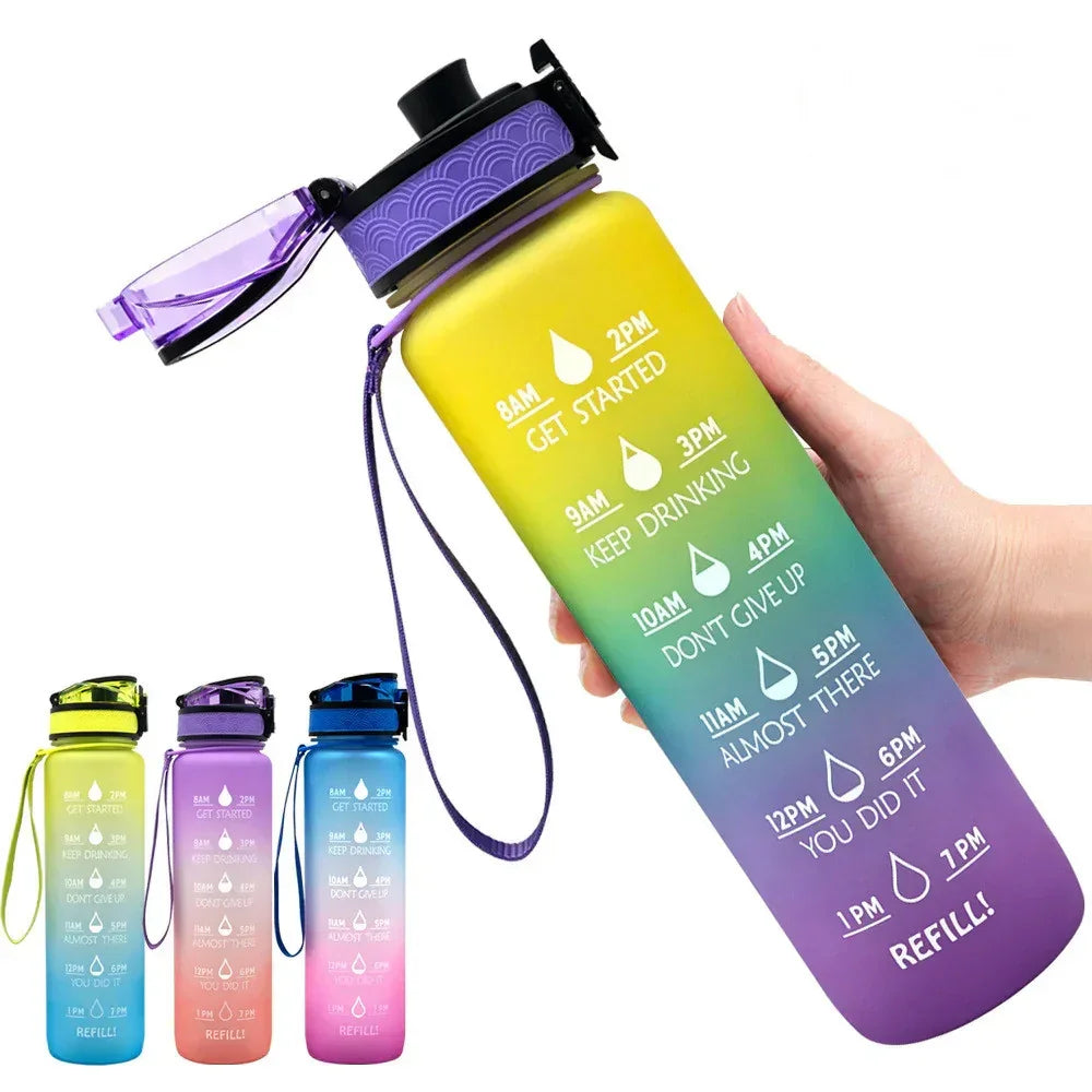1L Tritan Motivational Water Bottle – Time Marker - YAXSO