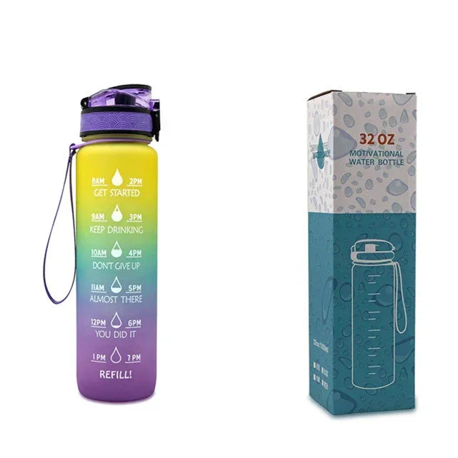 1L Tritan Motivational Water Bottle – Time Marker - YAXSO