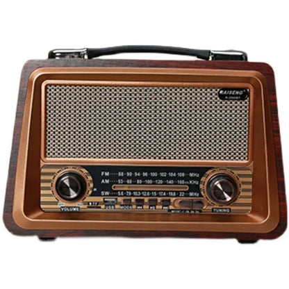 Vintage Wooden Radio with Bluetooth, USB/TF Playback - YAXSO