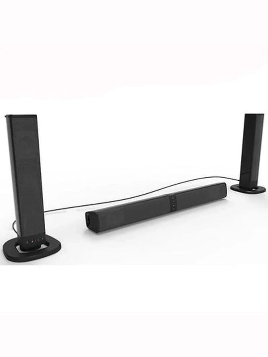 Foldable black Bluetooth TV soundbar speaker with detachable stand tower speakers