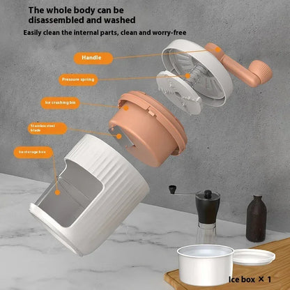 Manual Ice Shaver – Hand-Cranked Smoothie & Ice Crusher for Home Use - YAXSO