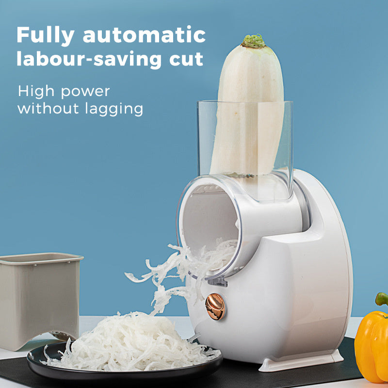 White vegetable slicer with zucchini being sliced.  YAXSO STORE UAE