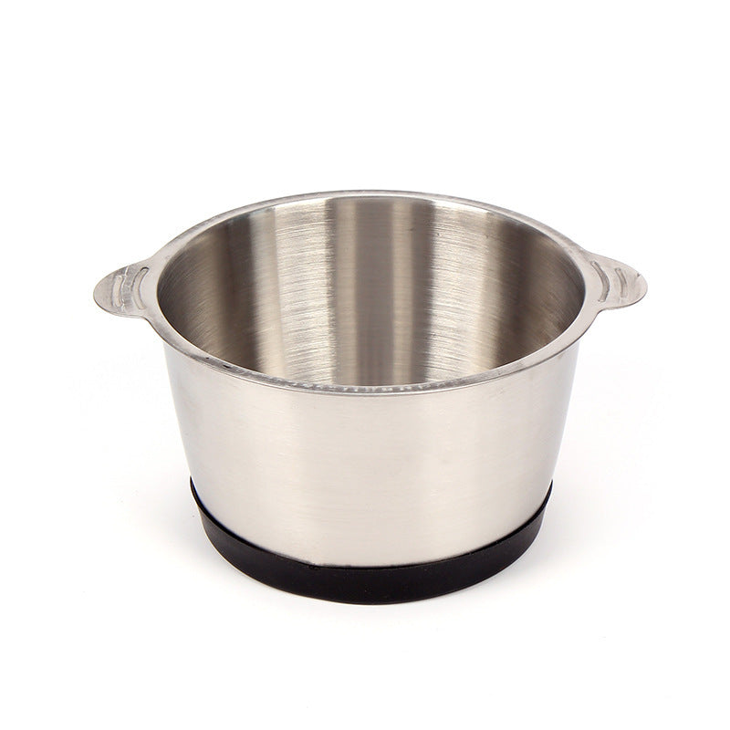 Stainless steel mixing bowl with black rubber base.  YAXSO STORE UAE