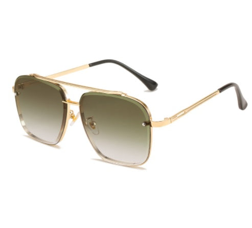 Men's Sunglasses Double Bridge Cut Metal