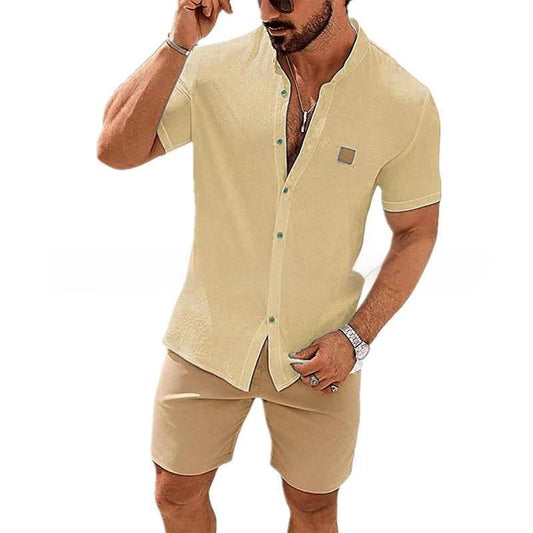 Fashion Summer Button Linen New Men's Shirt - YAXSO