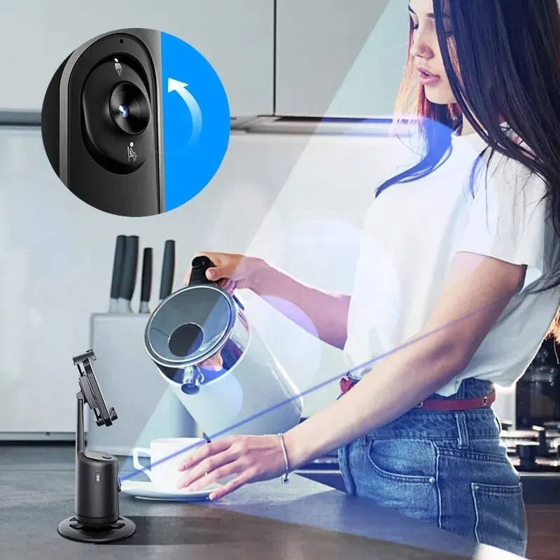 AI Smart Face Tracking Gimbal – 360° Auto Phone Holder for Video, Vlog, and Live Streaming