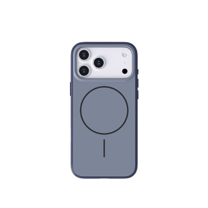 Gray phone case with a magnetic pop socket on a white background