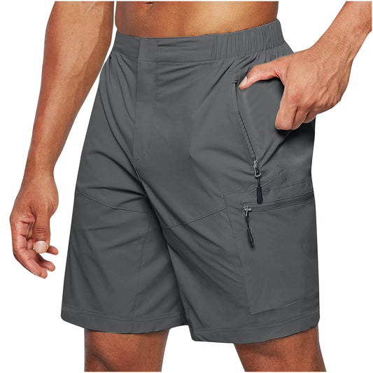 Men’s Knee-Length Casual Shorts – Elastic Waist, Summer Fit, Outdoor Use