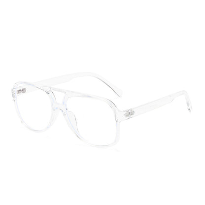 Clear eyeglasses on a white background