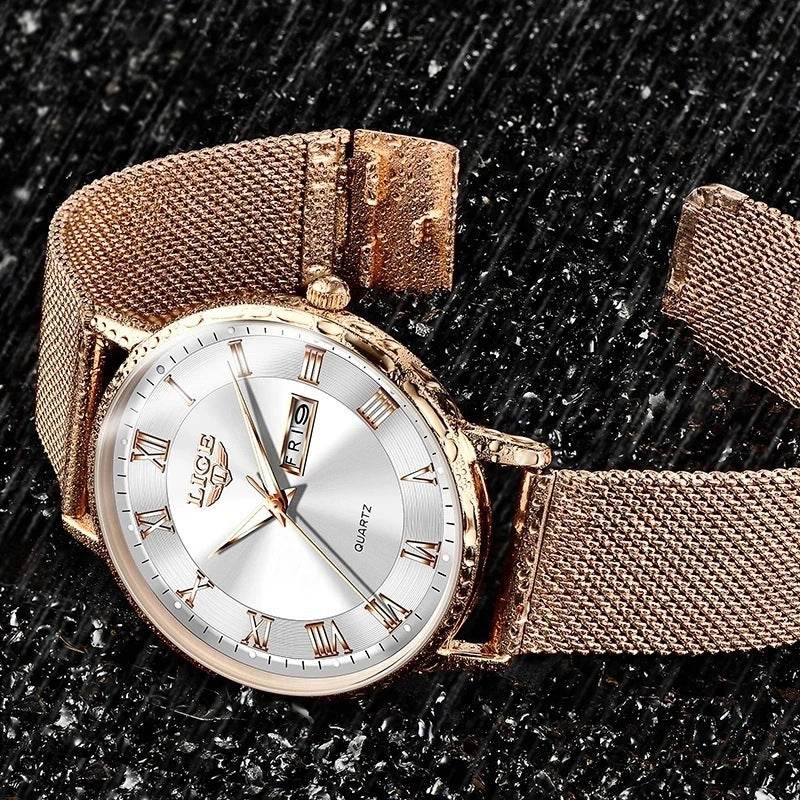 Thin Ladies Quartz Dual Calendar Waterproof Watch - YAXSO