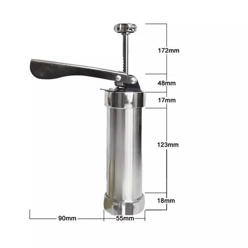 Cookie Press Gun & Icing Set – Alloy Maker with 20 Discs & 4 Pastry Tips