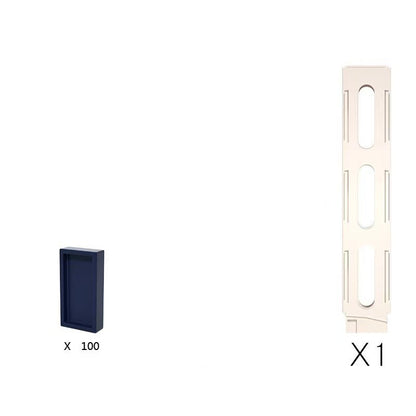 Two rectangular objects, one blue and one beige, on a white background with quantity labels.