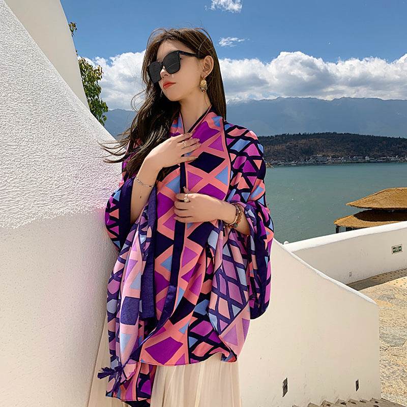 Sanya Seaside Holiday Shawl Scarf Scarf Women's Summer Travel - YAXSO