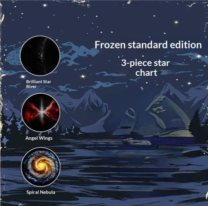 Starry sky projector slide chart with three star designs