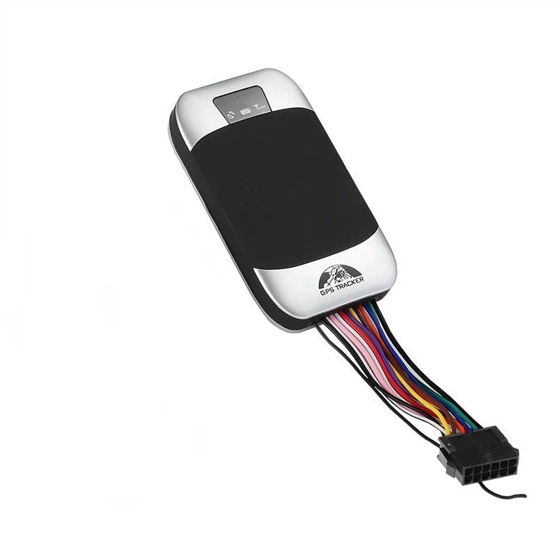 Car GPS tracker with wiring on a white background