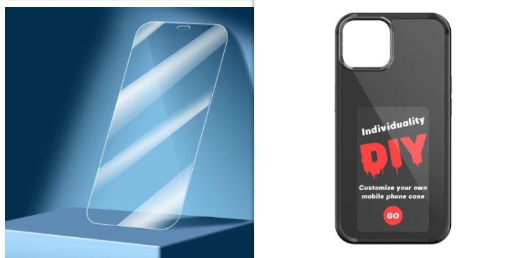 Black E-ink screen phone case with rear camera cutout