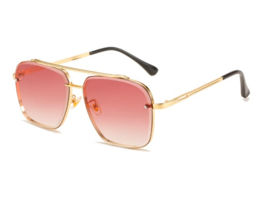 Men's Sunglasses Double Bridge Cut Metal