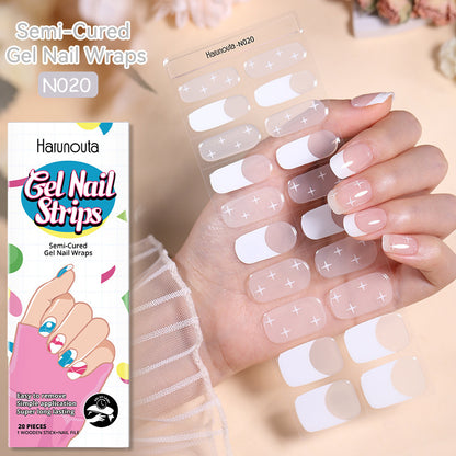 Semi-Cured Gel Nail Wraps Stickers Semi-curing French Gel
