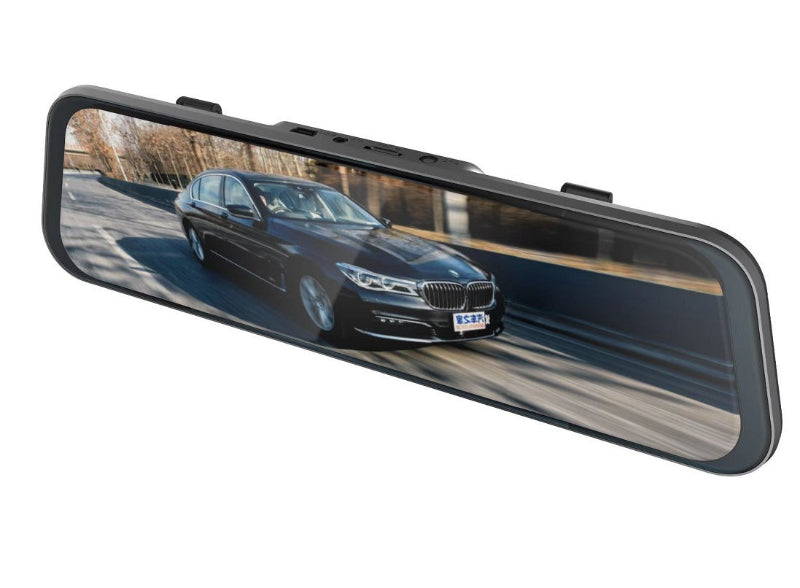 Car rearview mirror with built-in camera on a white background
