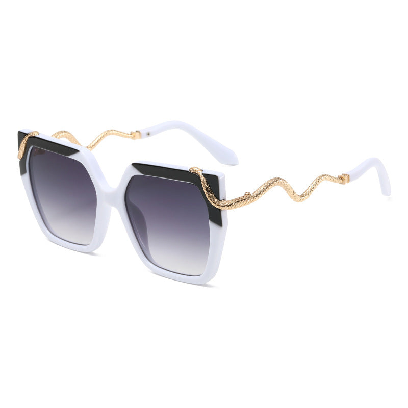 Sunglasses with wooden accents on a white background