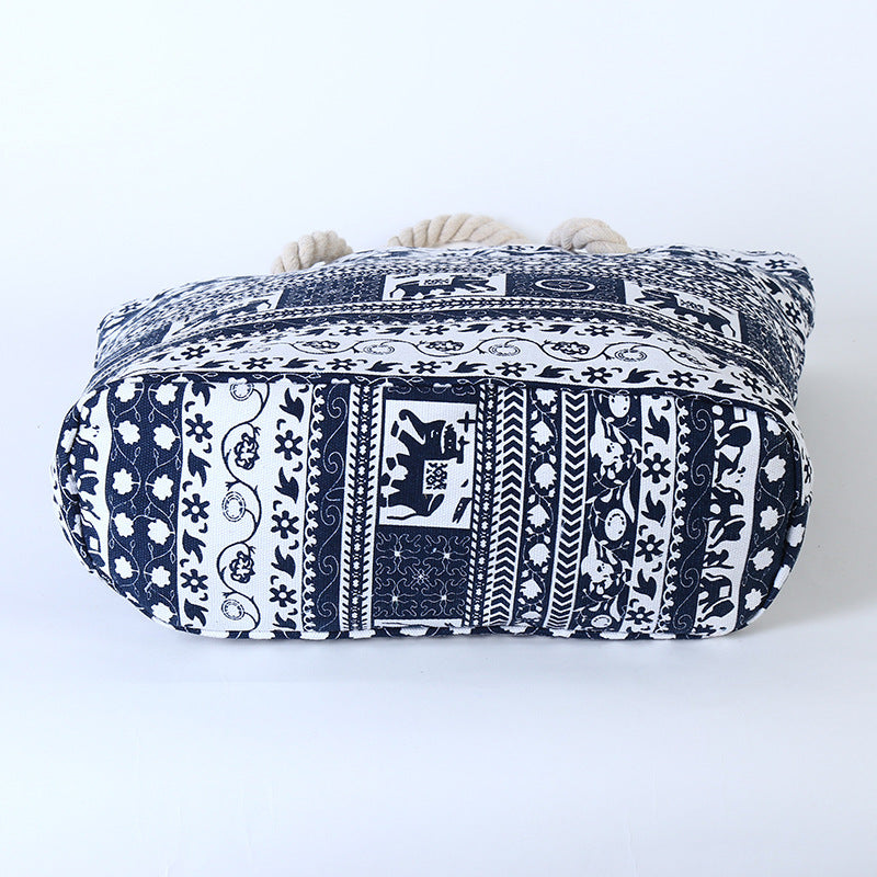 Patterned pet bed with a white background