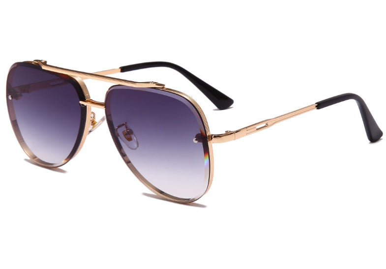 Men's Sunglasses Double Bridge Cut Metal