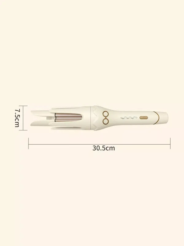 Beige ceramic curling iron with dimensions 15.4 cm by 30.5 cm