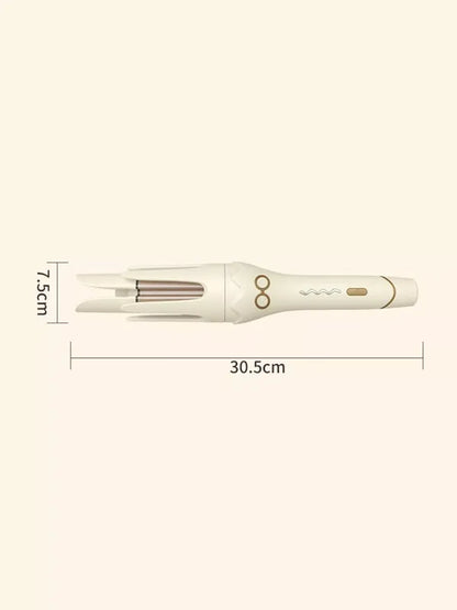 Beige ceramic curling iron with dimensions 15.4 cm by 30.5 cm