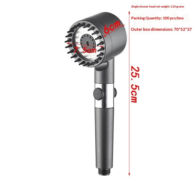 Handheld showerhead with round spray head and adjustable thumb control