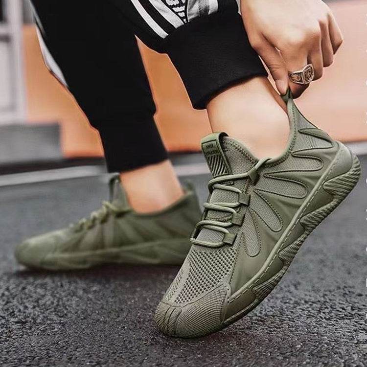 Breathable Mesh Sports Shoes Casual Lace-up Sneakers Men Non-slip Shoes - YAXSO
