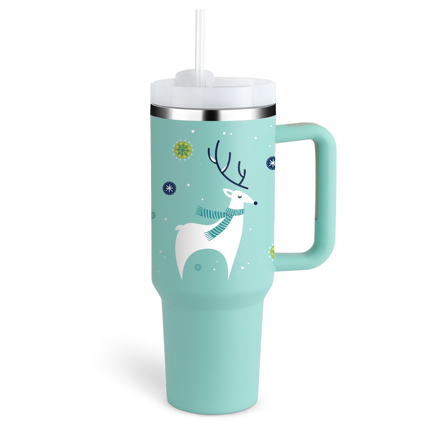 40 Oz Stainless Steel Tumbler – Insulated Travel Mug with Straw & Lid, Spill Proof