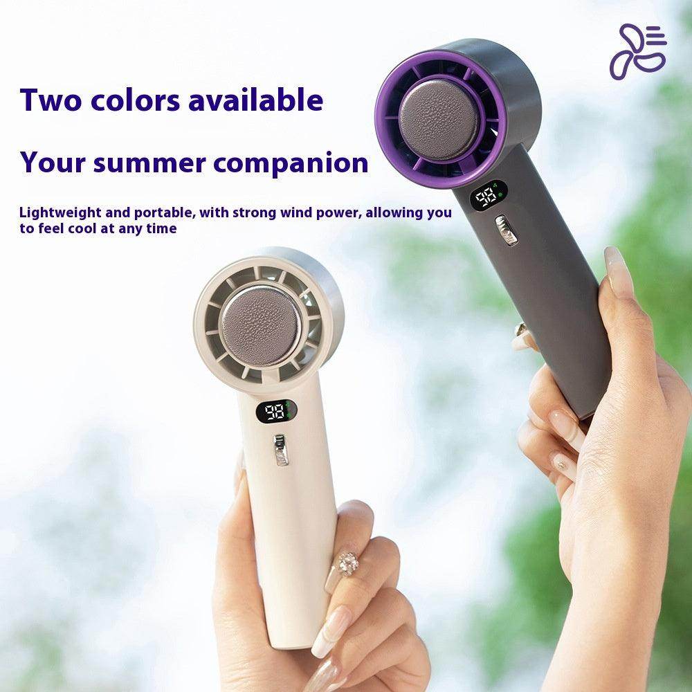 Portable Handheld Turbo Fan Cooling Semiconductor Refrigeration 3000mAh Battery Wind Speeds Adjustable Mini Personal Fan - YAXSO