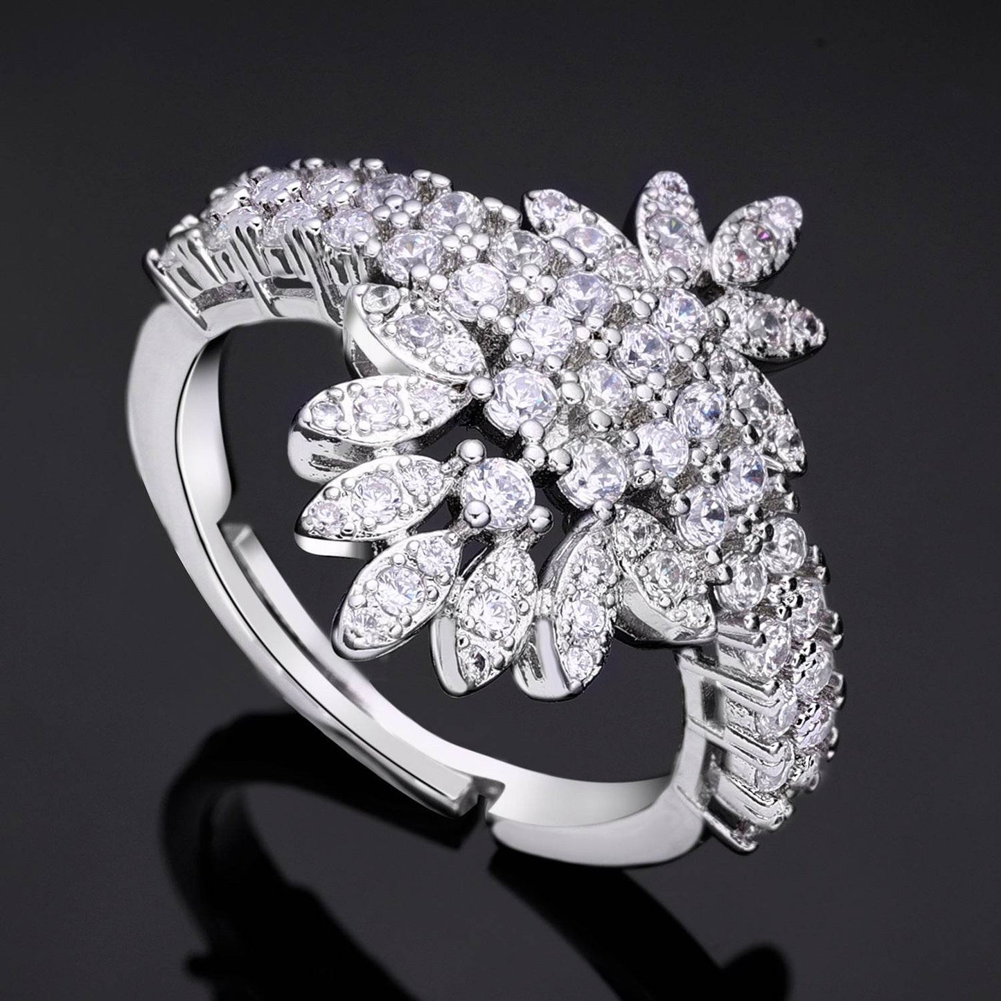 Necklace Earring Ring Tassel Jewelry Full Diamond Suit - YAXSO