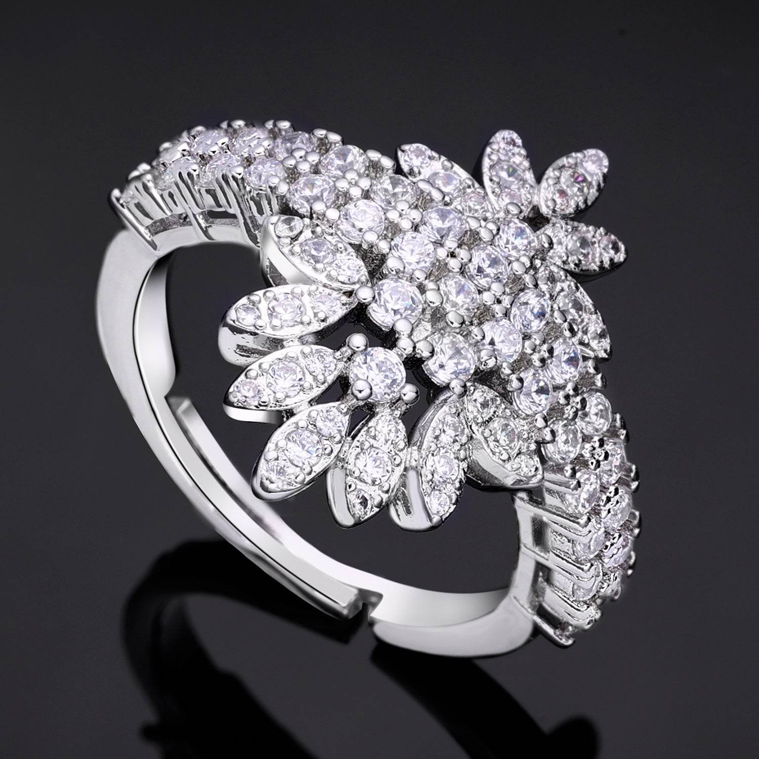 Necklace Earring Ring Tassel Jewelry Full Diamond Suit - YAXSO