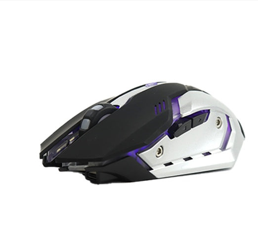 Gaming mouse with black, white, and purple design. YAXSO UAE ONLINE STORE