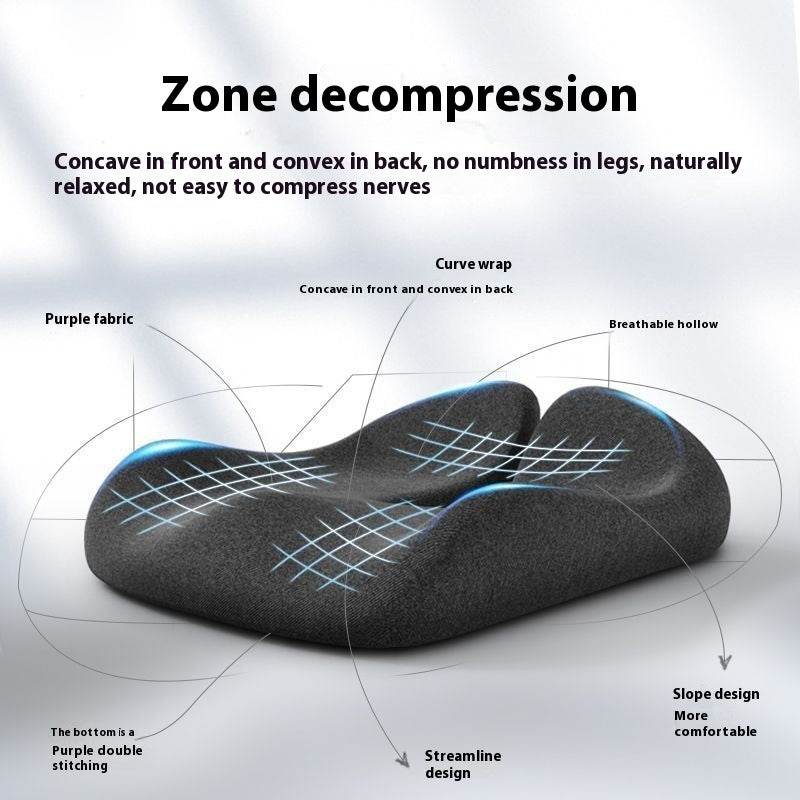 Cushion Office Chair Cushion Long-sitting Artifact Thickened Non-collapse Memory Foam Seat Cushion Ice Silk Breathable Men Seat Cushion - YAXSO