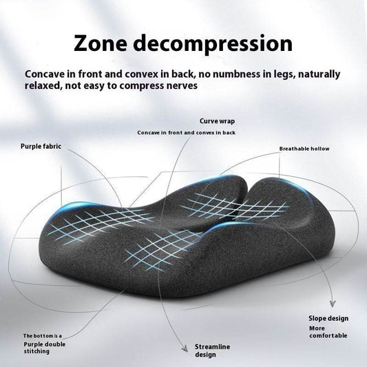 Cushion Office Chair Cushion Long-sitting Artifact Thickened Non-collapse Memory Foam Seat Cushion Ice Silk Breathable Men Seat Cushion - YAXSO