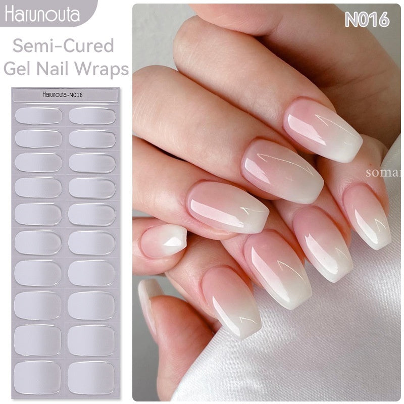 Semi-Cured Gel Nail Wraps Stickers Semi-curing French Gel