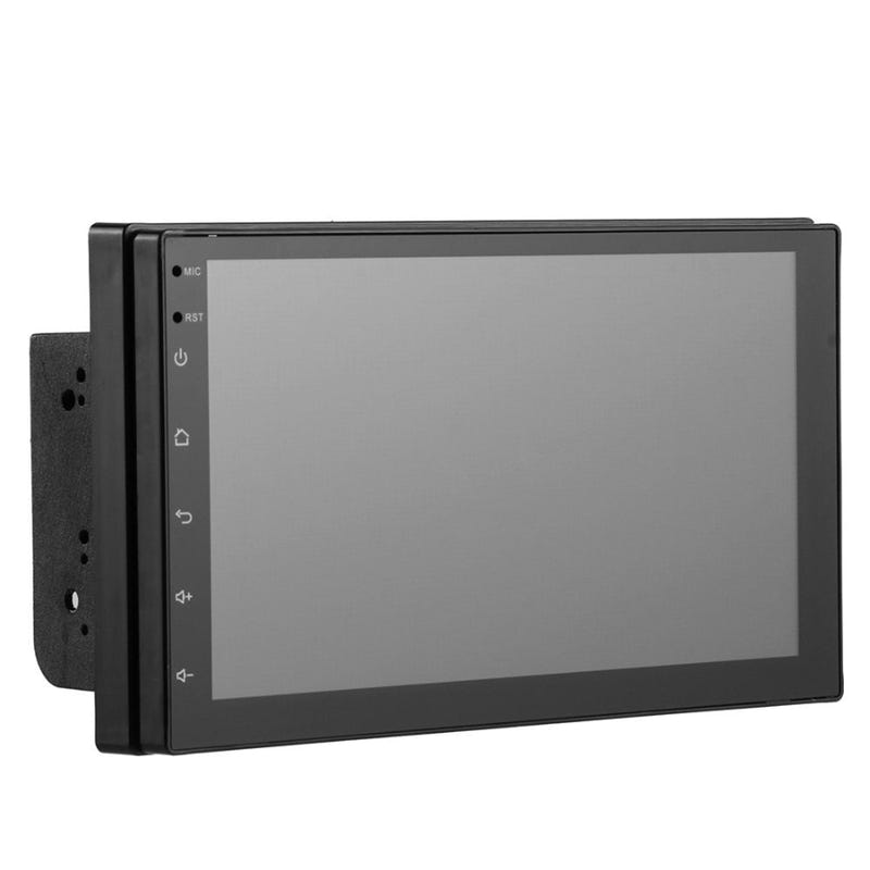 7-inch Android car stereo touchscreen head unit, black frame with blank display