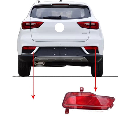 White car with a red taillight component on a white background